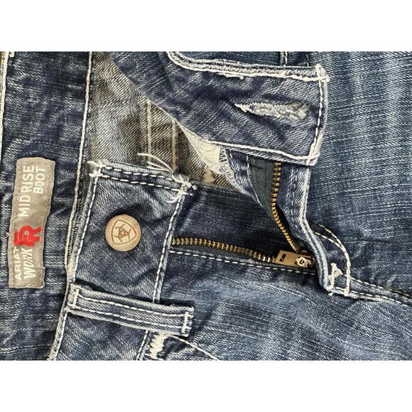 Ariat Work Women's FR Mid Rise Bootcut Blue Denim Jeans - Size 26L Cat 2 - Picture 4 of 9